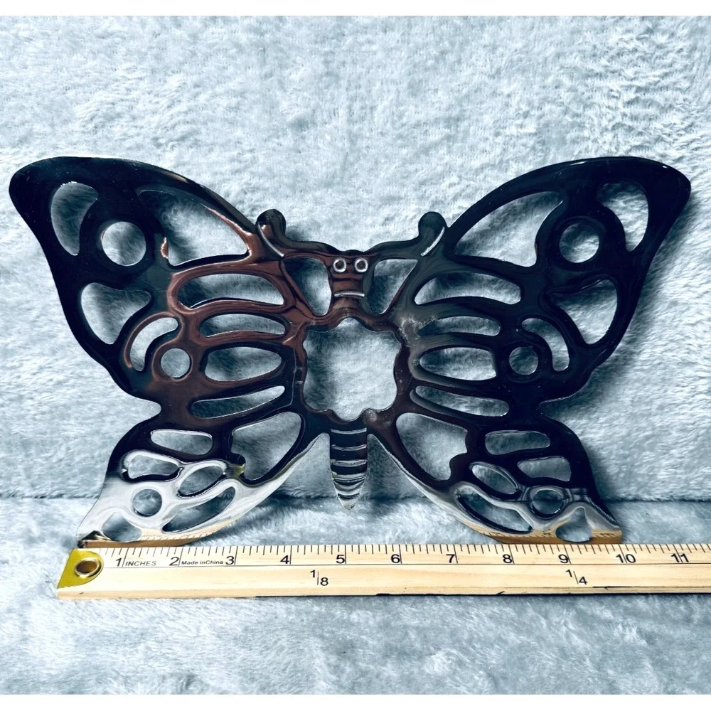 Vintage Leonard‎ Silverplated Butterfly Trivet Hot Dish Holder Wall Decor MCM